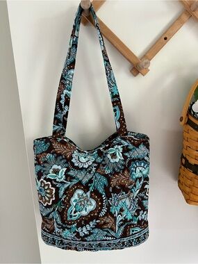 Vera Bradley Java Blue Magnetic Snap Closure Tote